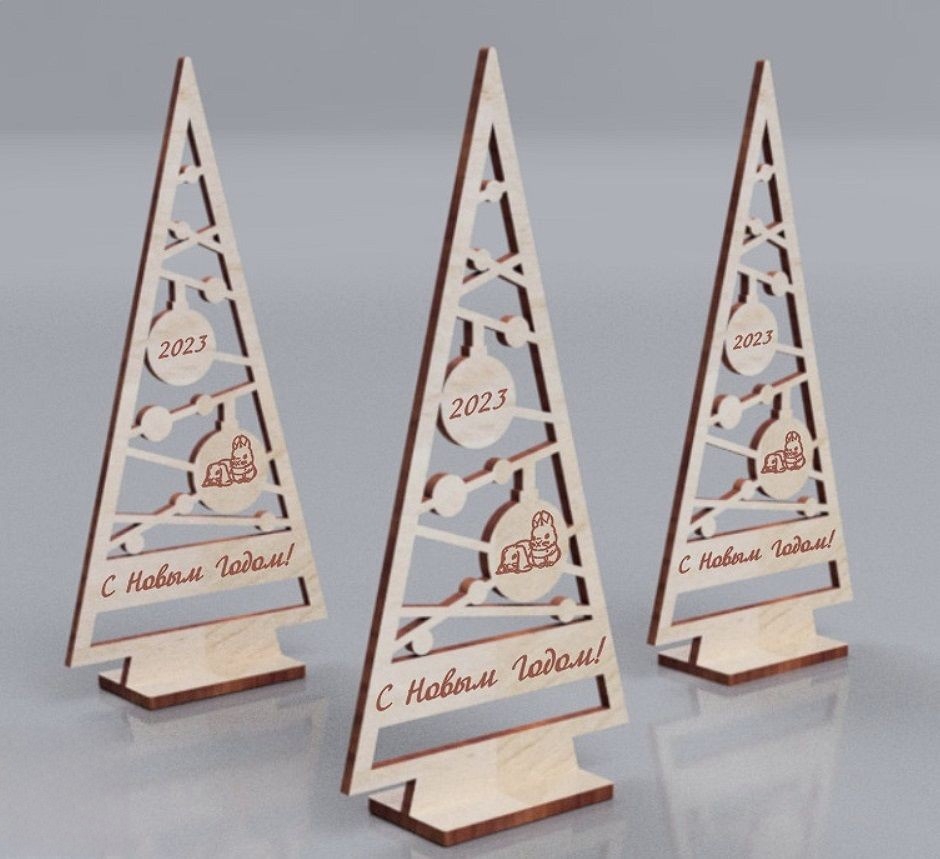طرح تزیین درخت کریسمس مدرن مناسب برای استفاده در دستگاه های cnc چوب و cnc لیزر - laser cut modern christmas tree decor cdr file