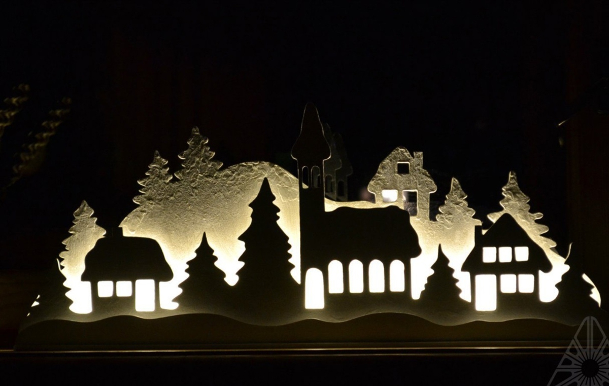 طرح چراغ خواب کریسمس سال نو مناسب برای استفاده در دستگاه های cnc چوب و cnc لیزر - laser cut christmas new year night lamp shadow box cdr file
