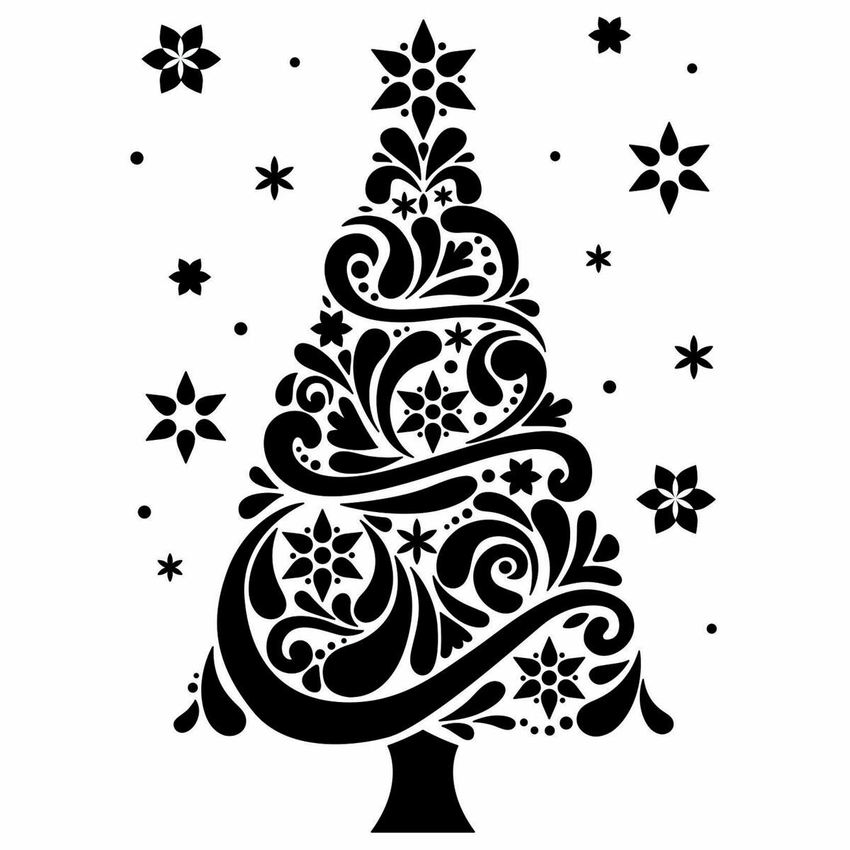 طرح حکاکی لیزری طرح درخت کریسمس مناسب برای استفاده در دستگاه های cnc چوب و cnc لیزر - laser engraving decor christmas tree cdr file