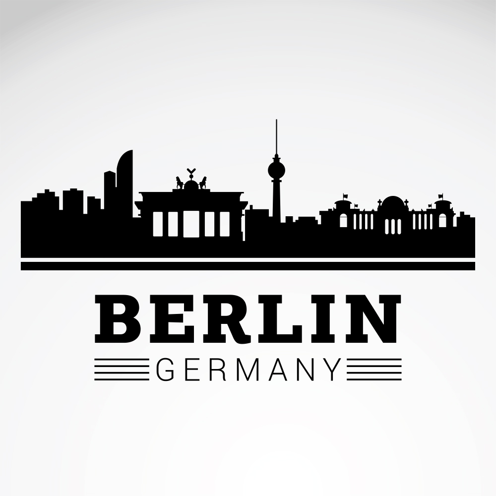 طرح خط افق شهر برلین مناسب برای استفاده در دستگاه های cnc چوب و cnc لیزر - city berlin skyline svg file