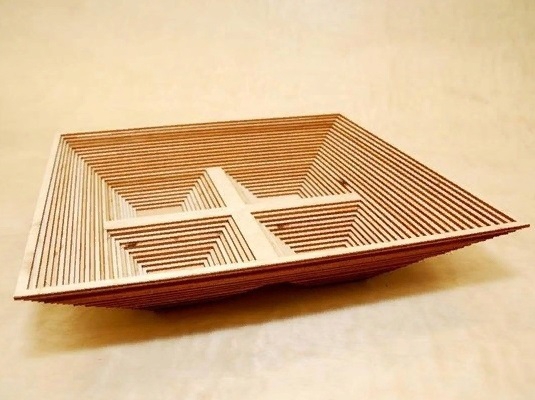 طرح سینی میوه خشک چوبی بهاری مناسب برای استفاده در دستگاه های cnc چوب و cnc لیزر - laser cut wooden spring dry fruit tray cdr file