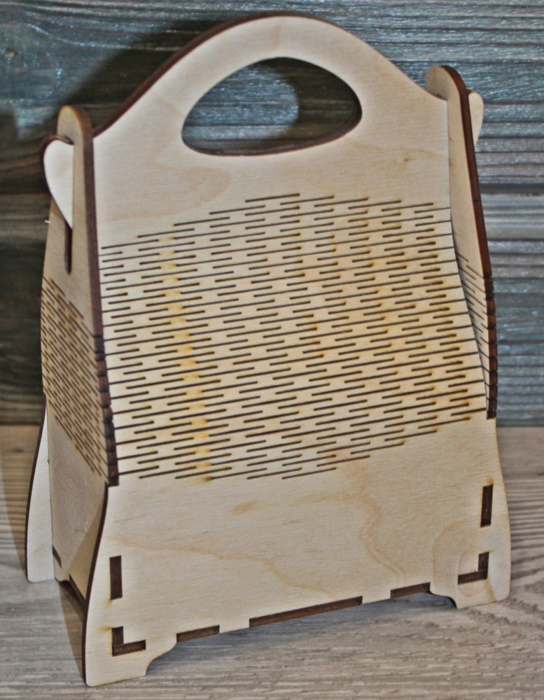 طرح جعبه کادو زیبا برای کیف دستی مناسب برای استفاده در دستگاه های cnc چوب و cnc لیزر - laser cut cute gift box hand bag cdr file