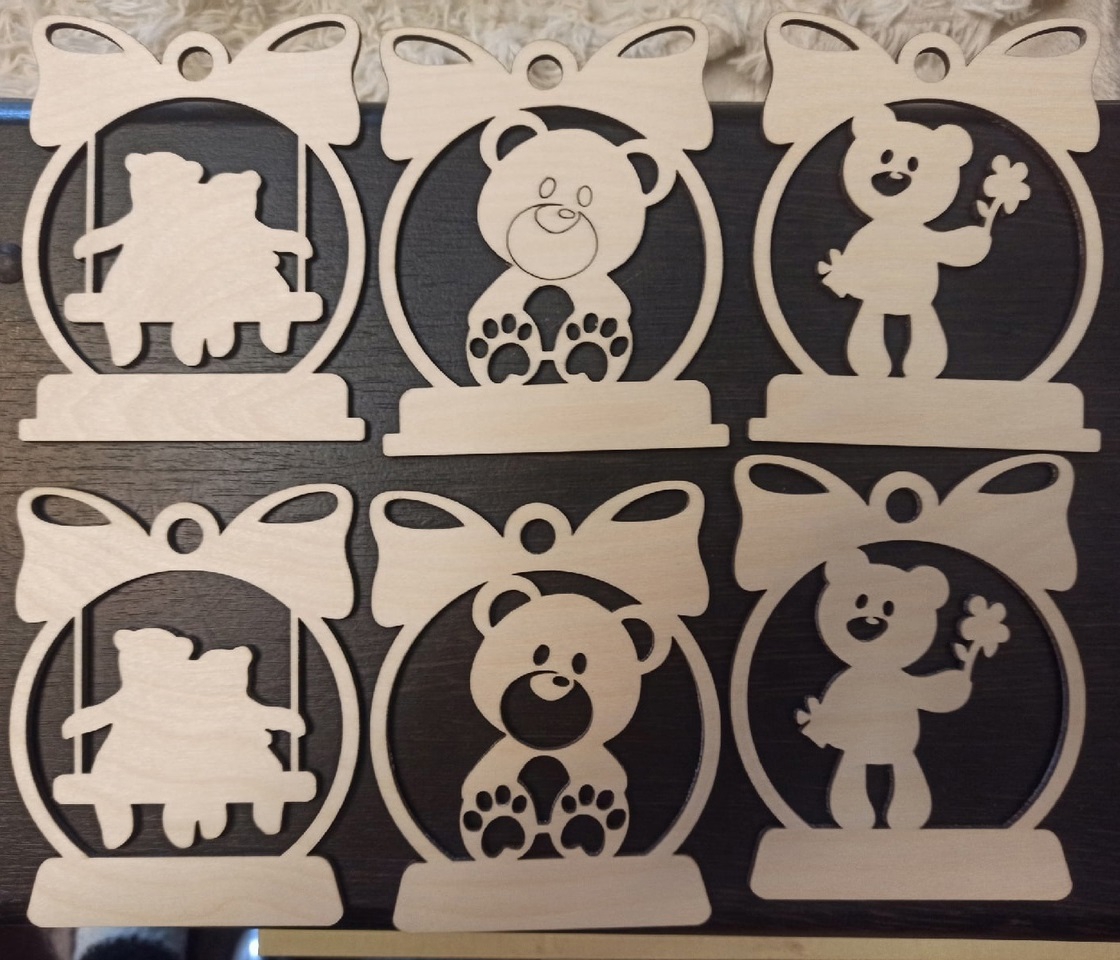 طرح خرس ببر و زیورآلات چوبی مناسب برای استفاده در دستگاه های cnc چوب و cnc لیزر - laser cut tiger bear ornaments wooden toys cdr file