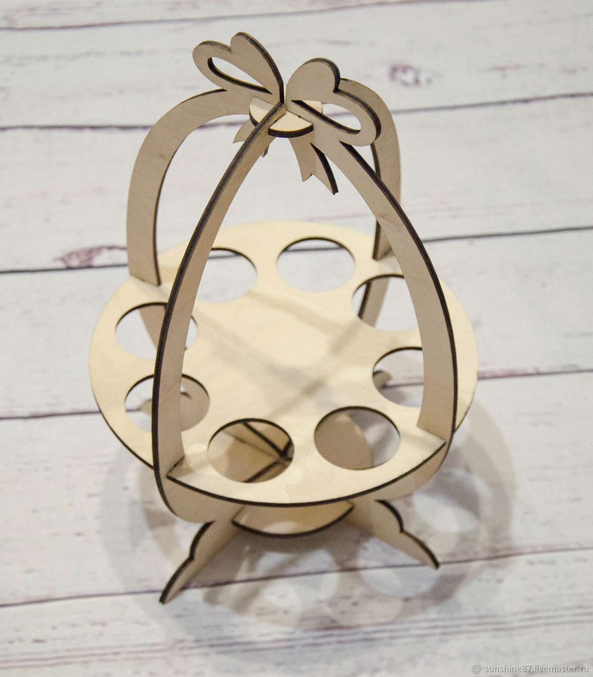طرح جا تخم مرغ عید پاک مناسب برای استفاده در دستگاه های cnc چوب و cnc لیزر - easter egg holder laser cut template cdr file