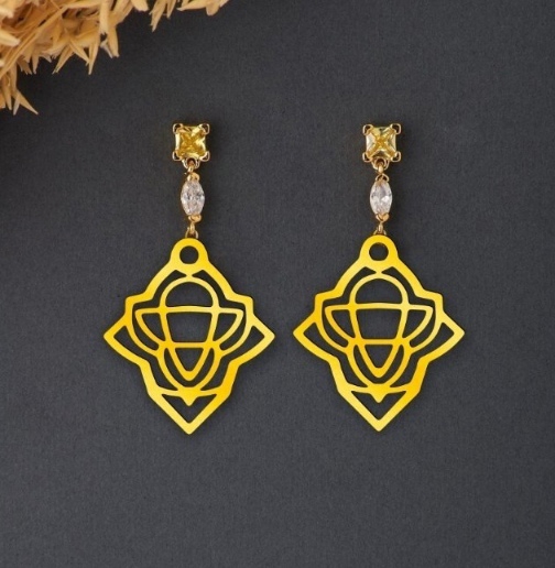 طرح گوشواره مناسب برای استفاده در دستگاه های cnc چوب و cnc لیزر - laser cut earrings design cdr file