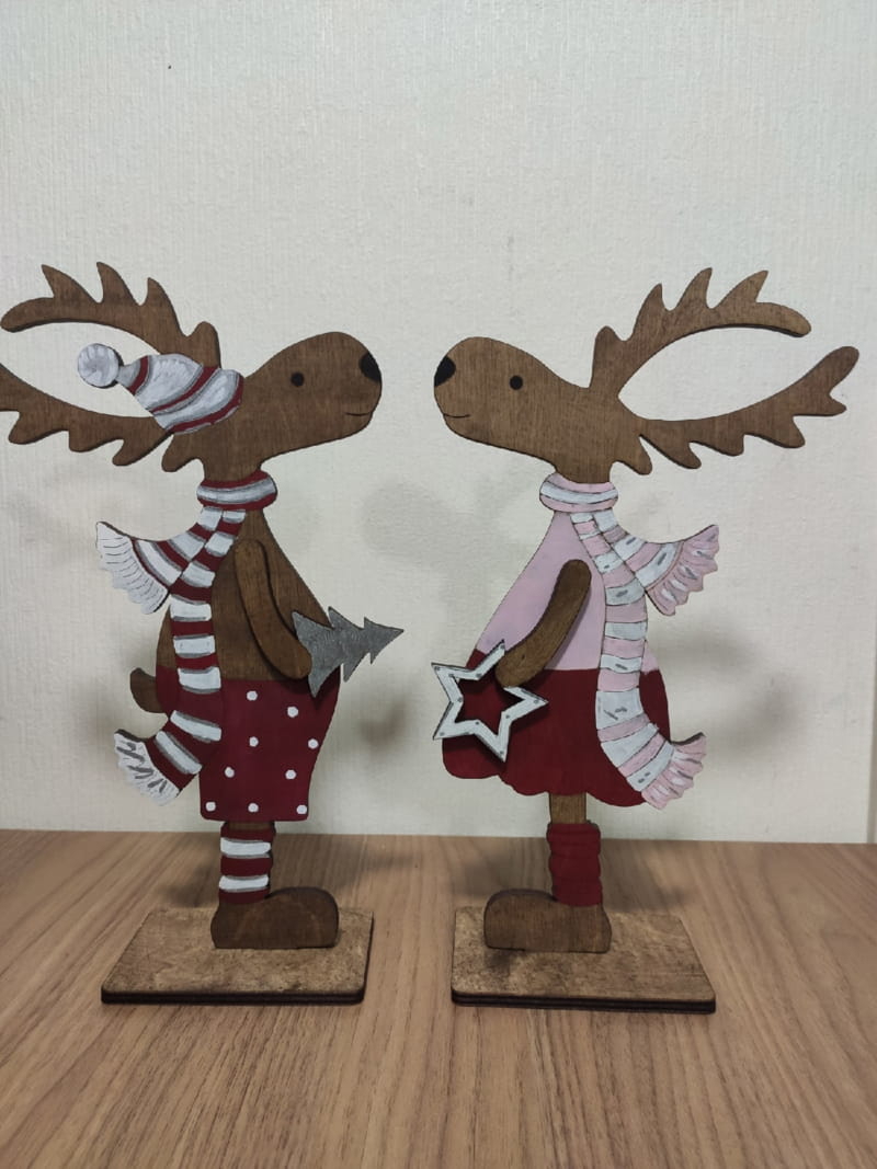 طرح تاج گل کریسمس مناسب برای استفاده در دستگاه های cnc چوب و cnc لیزر - laser cut christmas fawn decoration cdr file