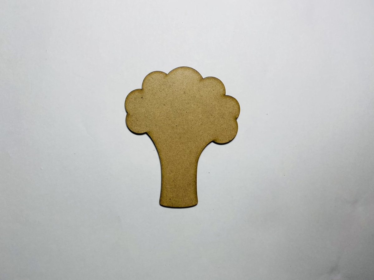 طرح چوب کلم بروکلی ناتمام مناسب برای استفاده در دستگاه های cnc چوب و cnc لیزر - laser cut wood broccoli unfinished cutout shape cdr file
