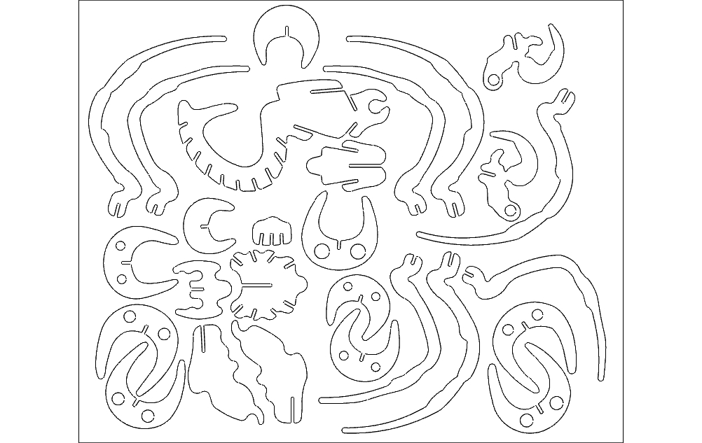 طرح پازل سه بعدی عنکبوت مناسب برای استفاده در دستگاه های cnc چوب و cnc لیزر - spider 3d puzzle dxf file