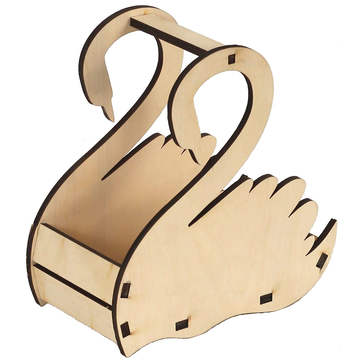 طرح سبد گل قو چوبی مناسب برای استفاده در دستگاه های cnc چوب و cnc لیزر - laser cut wood swan flower basket template cdr file