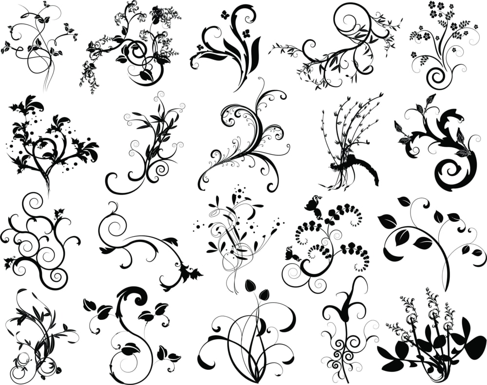 طرح گل زینتی چرخشی مناسب برای استفاده در دستگاه های cnc چوب و cnc لیزر - swirl ornamental flower cdr file