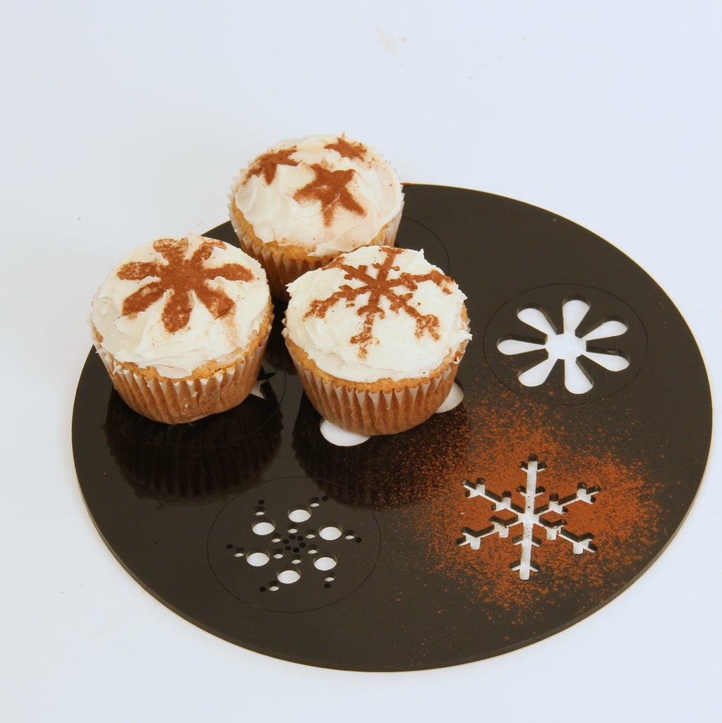 طرح شابلون کاپ کیک مناسب برای استفاده در دستگاه های cnc چوب و cnc لیزر - laser cut cupcake stencil dxf file