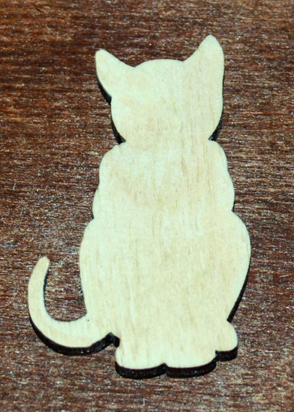 طرح گربه چوبی ناتمام مناسب برای استفاده در دستگاه های cnc چوب و cnc لیزر - laser cut cat unfinished wooden cutout cdr file