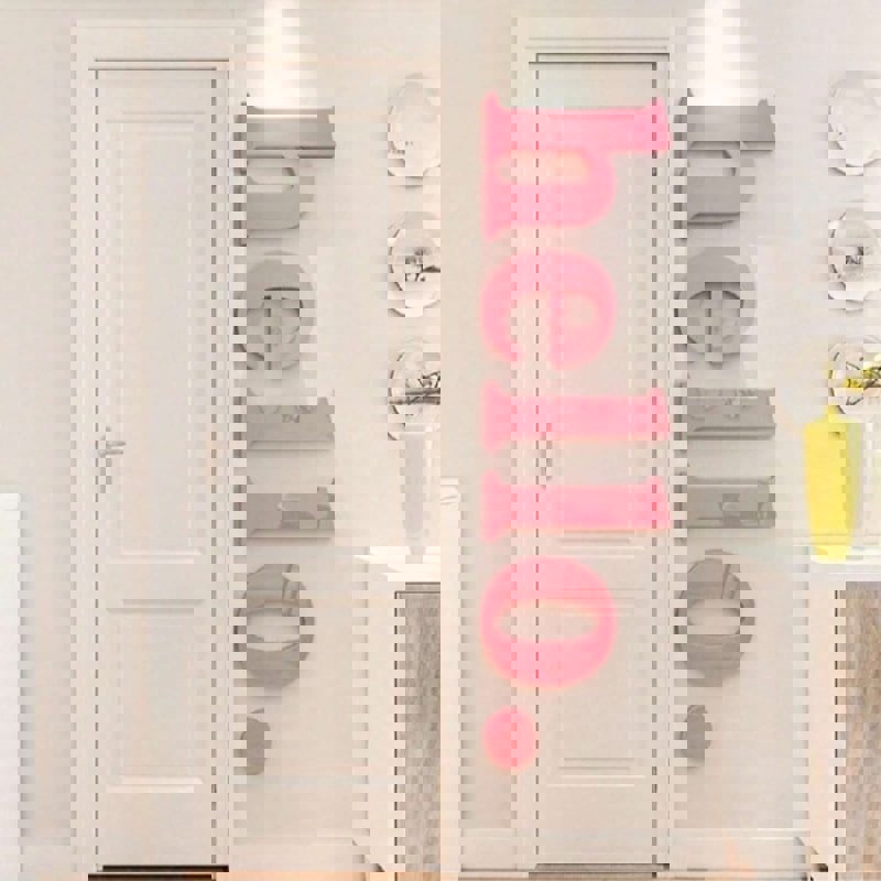 طرح دکور دیواری اکریلیک سه بعدی سلام مناسب برای استفاده در دستگاه های cnc چوب و cnc لیزر - laser cut hello 3d acrylic wall decor