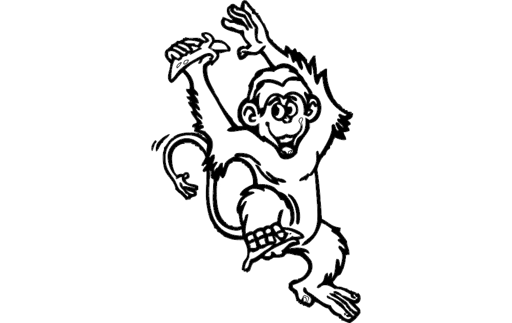 طرح میمون مناسب برای استفاده در دستگاه های cnc چوب و cnc لیزر - monkey dxf file