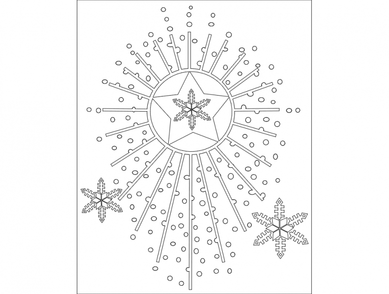 طرح جشن شماره ۰۴ مناسب برای استفاده در دستگاه های cnc چوب و cnc لیزر - festive things 04 dxf file