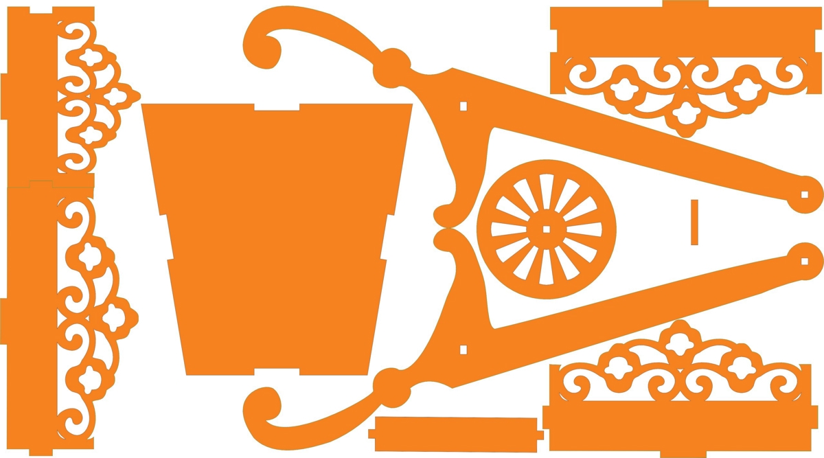 طرح چرخ دستی مناسب برای استفاده در دستگاه های cnc چوب و cnc لیزر - wheelbarrow lasercut cdr file