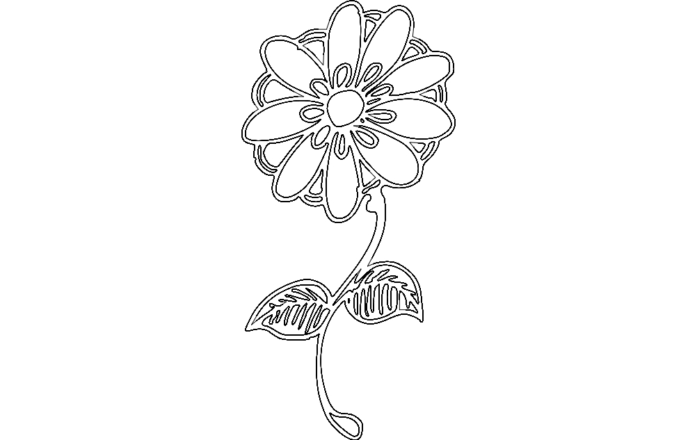 طرح گل مروارید مناسب برای استفاده در دستگاه های cnc چوب و cnc لیزر - daisy flower dxf file