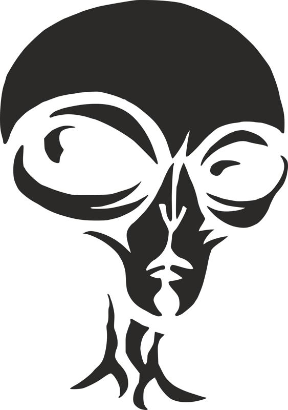 طرح استنسیل حکاکی کدو تنبل بیگانه مناسب برای استفاده در دستگاه های cnc چوب و cnc لیزر - alien pumpkin carving stencil dxf file