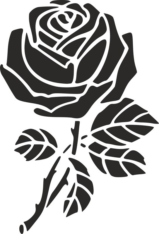 طرح شابلون گل رز مناسب برای استفاده در دستگاه های cnc چوب و cnc لیزر - rose stencil dxf file