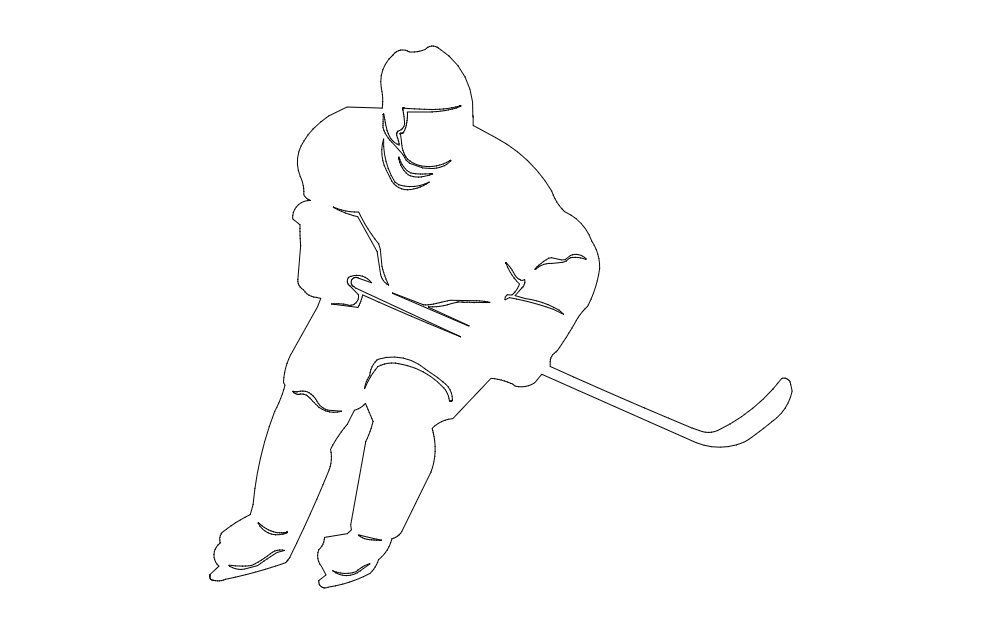 طرح بازیکن هاکی مناسب برای استفاده در دستگاه های cnc چوب و cnc لیزر - hockey player dxf file