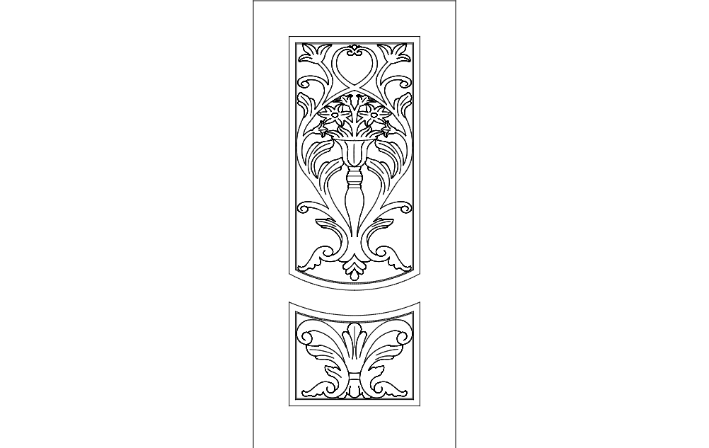 طرح درب مناسب برای استفاده در دستگاه های cnc چوب و cnc لیزر - door design dxf file
