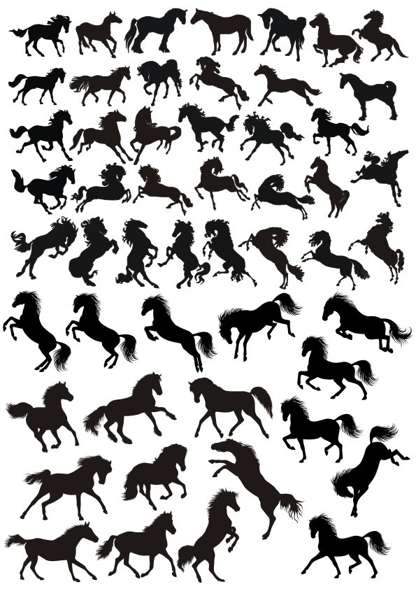 طرح سیلوئت اسب مناسب برای استفاده در دستگاه های cnc چوب و cnc لیزر - horse siluet cdr file