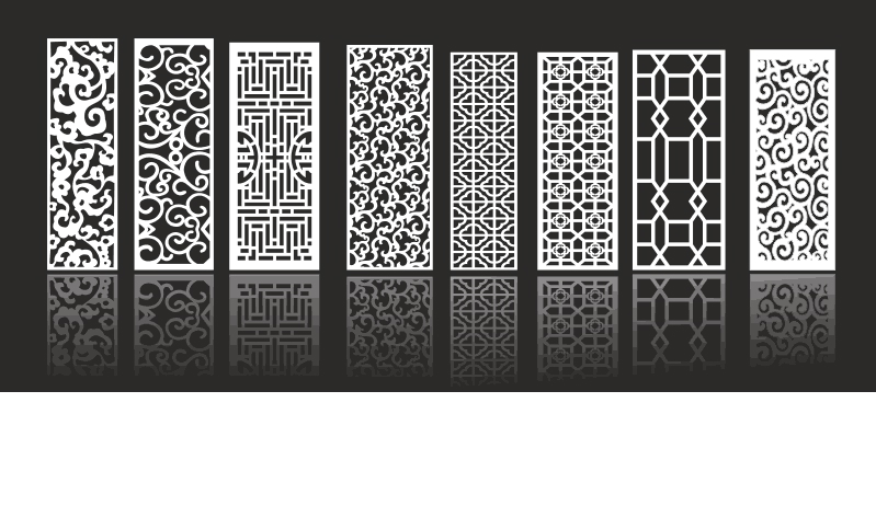 طرح مجموعه پرده تزئینی مناسب برای استفاده در دستگاه های cnc چوب و cnc لیزر - decorative screen collection cdr file