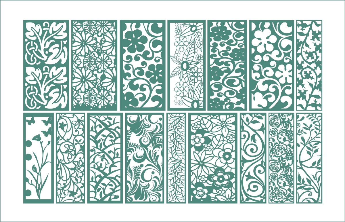 طرح فایل وکتور تزئینات گل مناسب برای استفاده در دستگاه های cnc چوب و cnc لیزر - floral ornament vectors cdr file