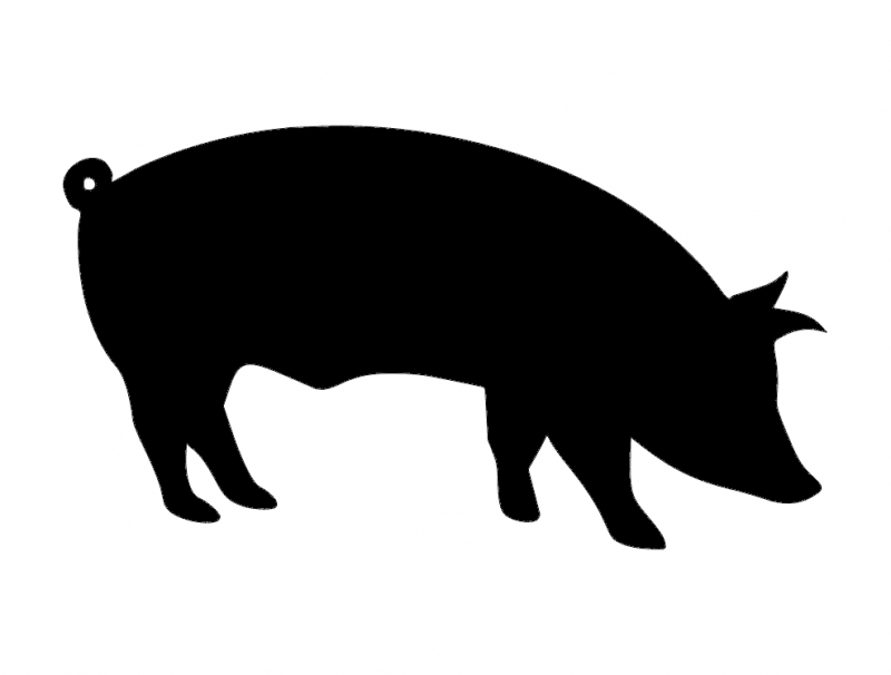 طرح سیلوئت خوک مناسب برای استفاده در دستگاه های cnc چوب و cnc لیزر - pig silhouette dxf file