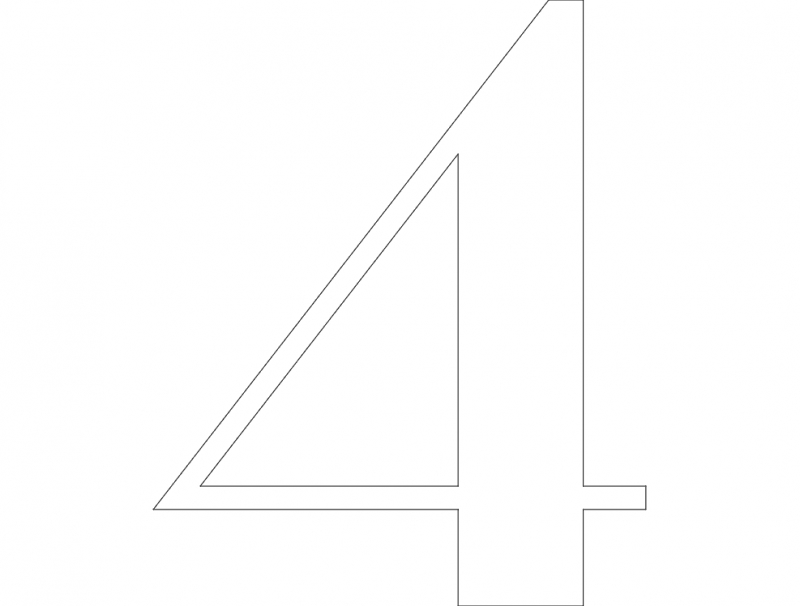 طرح چهار عددی مناسب برای استفاده در دستگاه های cnc چوب و cnc لیزر - 4 number dxf file