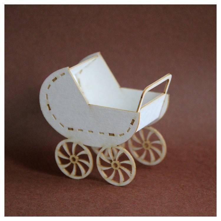 طرح کالسکه بچه سه بعدی مناسب برای استفاده در دستگاه های cnc چوب و cnc لیزر - laser cut 3d baby stroller cdr file