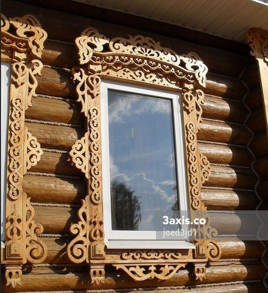 طرح پنجره چوبی مناسب برای استفاده در دستگاه های cnc چوب و cnc لیزر - laser cut wooden window decor svg file