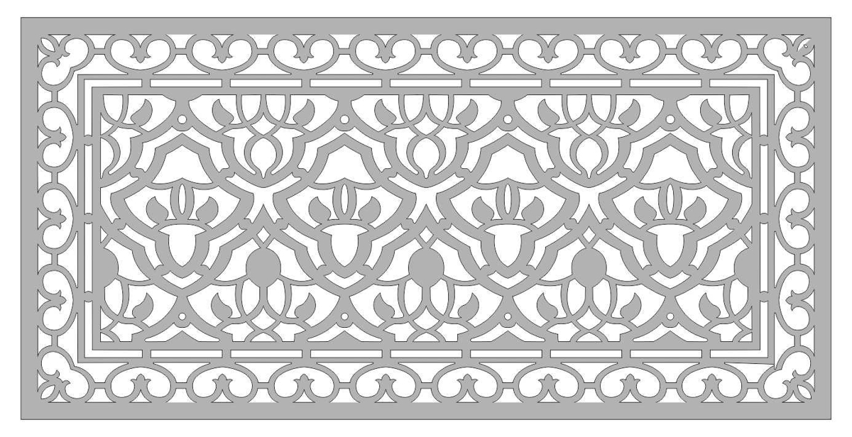 طرح و الگوی تزئینی صفحه مناسب برای استفاده در دستگاه های cnc چوب و cnc لیزر - laser cut screen decorative pattern cdr file