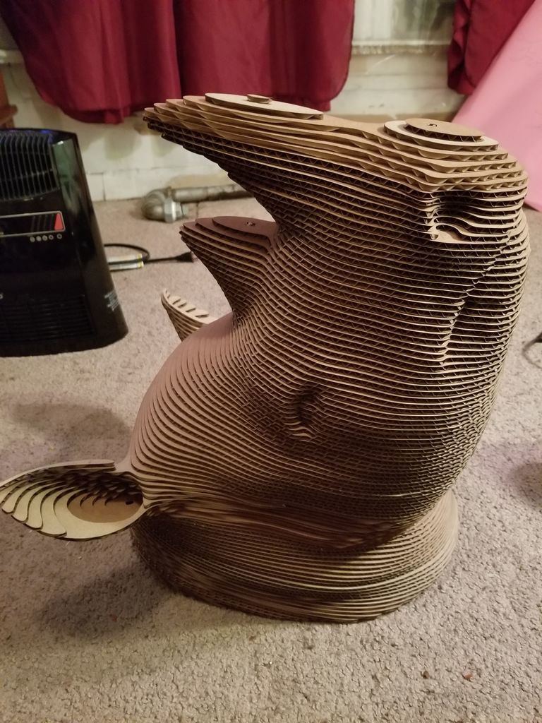 طرح فایل dwg سر کرگدن مقوایی مناسب برای استفاده در دستگاه های cnc چوب و cnc لیزر - laser cut cardboard rhino head dwg file