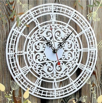 طرح ساعت مچی طرح دار شیک مناسب برای استفاده در دستگاه های cnc چوب و cnc لیزر - laser cut elegant clock openwork dial cdr file