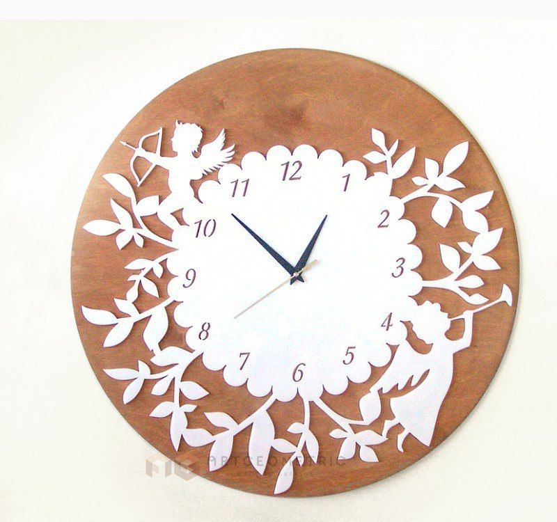 طرح ساعت دیواری دکوری مناسب برای استفاده در دستگاه های cnc چوب و cnc لیزر - laser cut decor wall clock cdr file