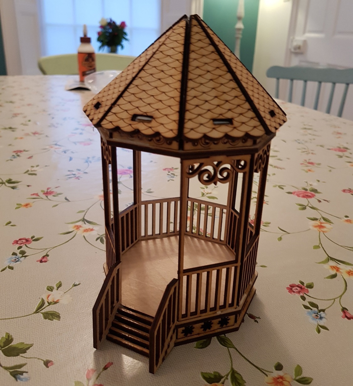 طرح سه بعدی چوبی مناسب برای استفاده در دستگاه های cnc چوب و cnc لیزر - laser cut wooden bandstand 3mm cdr file