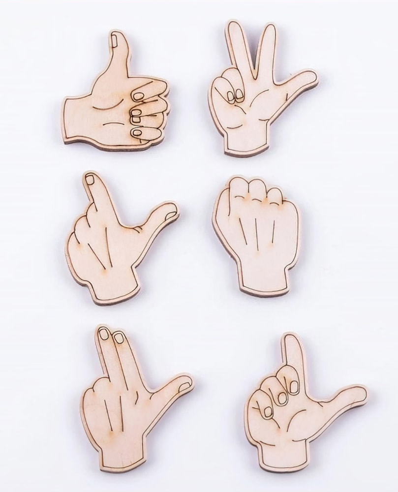 طرح حرکات دست مناسب برای استفاده در دستگاه های cnc چوب و cnc لیزر - laser cut hand gestures cdr file