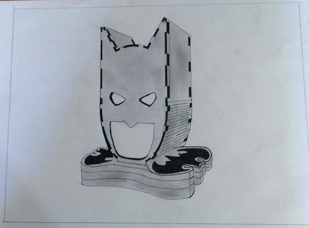 طرح چراغ خواب طرح بتمن مناسب برای استفاده در دستگاه های cnc چوب و cnc لیزر - laser cut batman head lamp night light dxf file