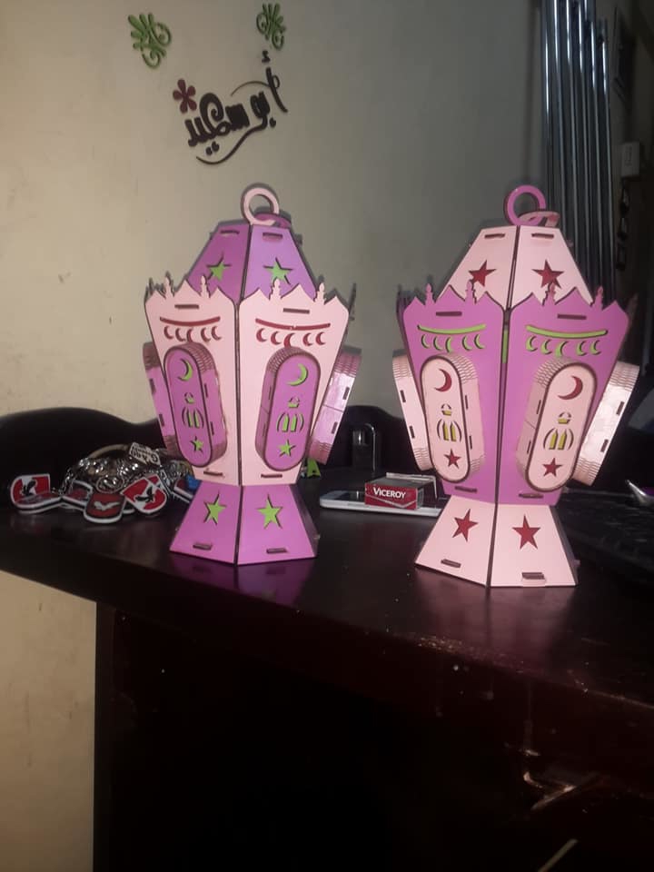 طرح فانوس چراغ چوبی ماه رمضان مناسب برای استفاده در دستگاه های cnc چوب و cnc لیزر - laser cut fanoos ramadan wood light lantern cdr file