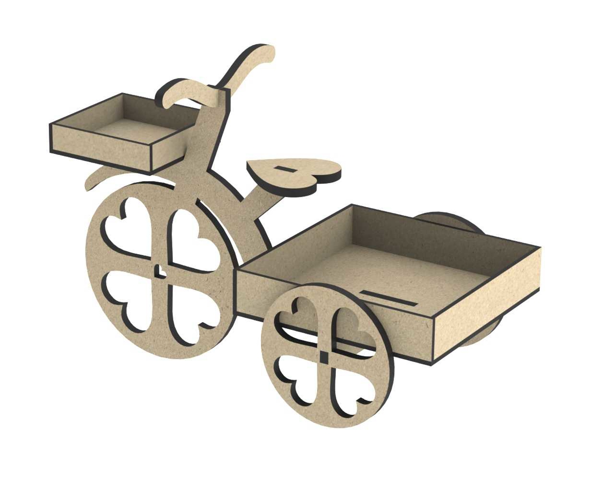 طرح پایه شیرینی طرح گل دوچرخه مناسب برای استفاده در دستگاه های cnc چوب و cnc لیزر - laser cut bicycle flower candy stand cdr file