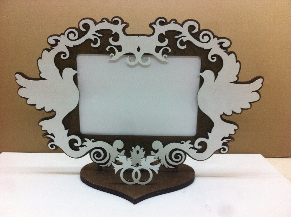 طرح قاب عکس عروسی مناسب برای استفاده در دستگاه های cnc چوب و cnc لیزر - laser cut wedding photo frame cdr file