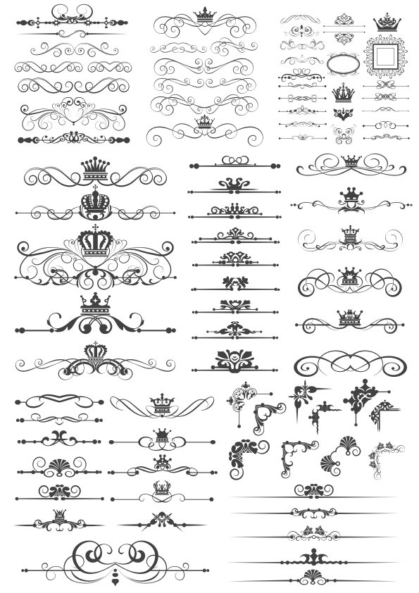 طرح فایل وکتور حاشیه تاج سلطنتی مناسب برای استفاده در دستگاه های cnc چوب و cnc لیزر - royal crown border art vectors cdr file