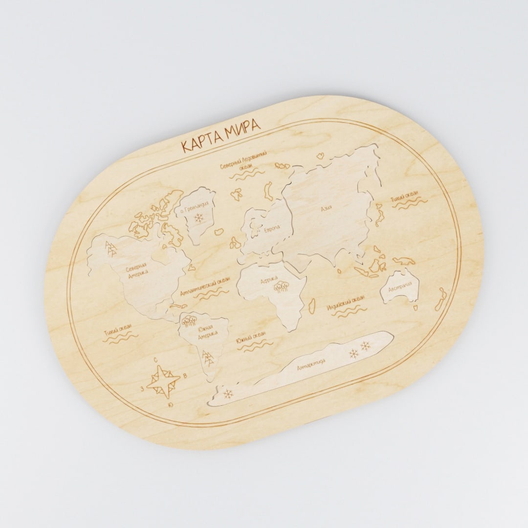 طرح نقشه جهان پازل اسباب بازی میخی مناسب برای استفاده در دستگاه های cnc چوب و cnc لیزر - laser cut world map peg jigsaw puzzle toy cdr file
