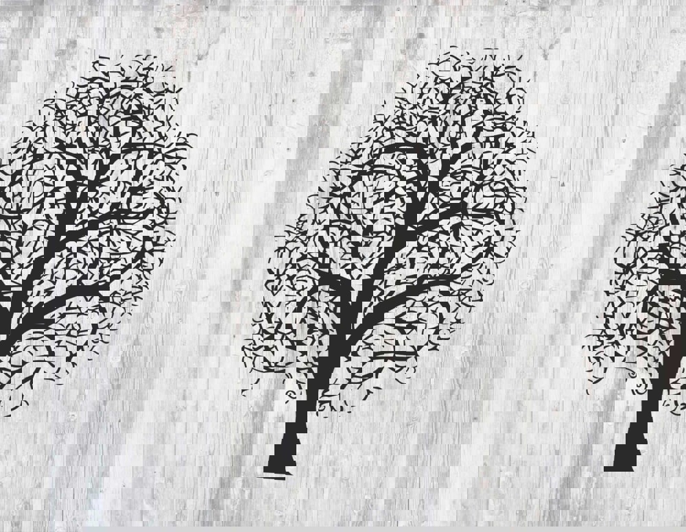 طرح دکور درخت مناسب برای استفاده در دستگاه های cnc چوب و cnc لیزر - laser cut tree decor cdr file