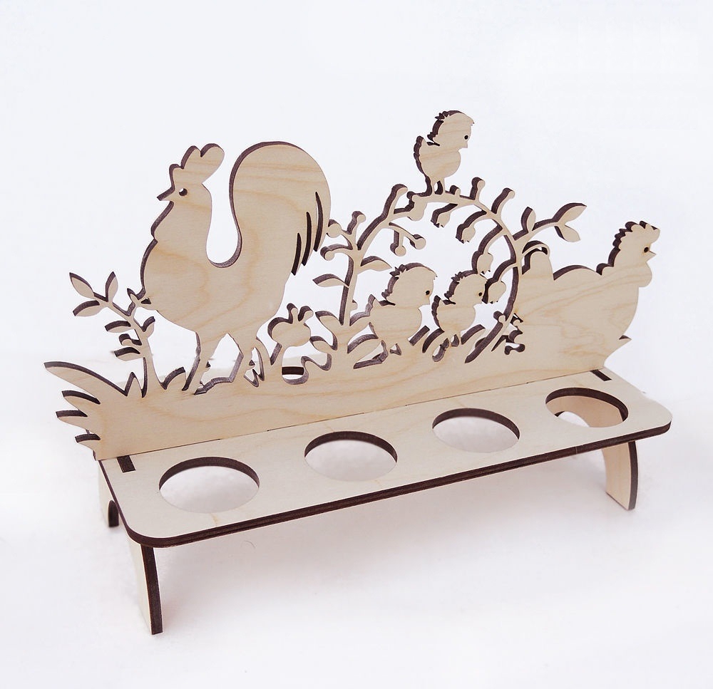 طرح استند عید پاک مناسب برای استفاده در دستگاه های cnc چوب و cnc لیزر - laser cut easter stand dxf file