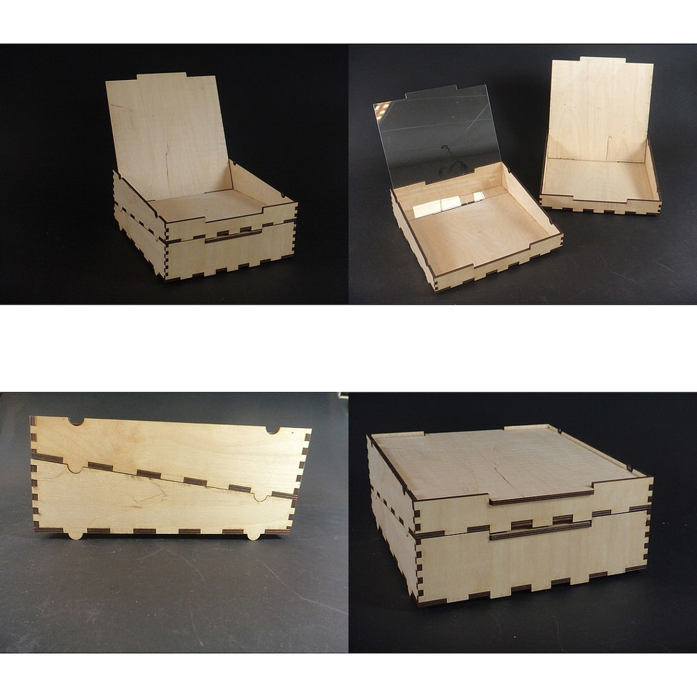 طرح گوه استک باکس مناسب برای استفاده در دستگاه های cnc چوب و cnc لیزر - stackbox wedge dxf file