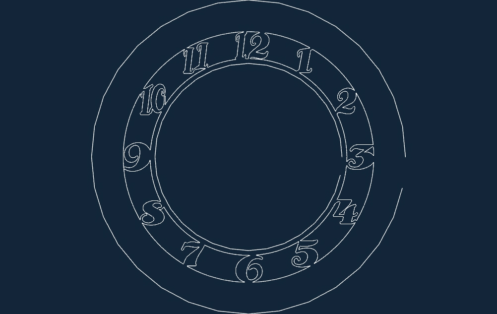طرح ساعت دیواری شمارنده مناسب برای استفاده در دستگاه های cnc چوب و cnc لیزر - wall clock counter dxf file