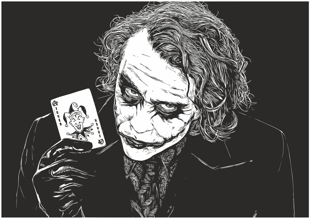 طرح حکاکی لیزری جوکر مناسب برای استفاده در دستگاه های cnc چوب و cnc لیزر - laser engraving joker cdr file