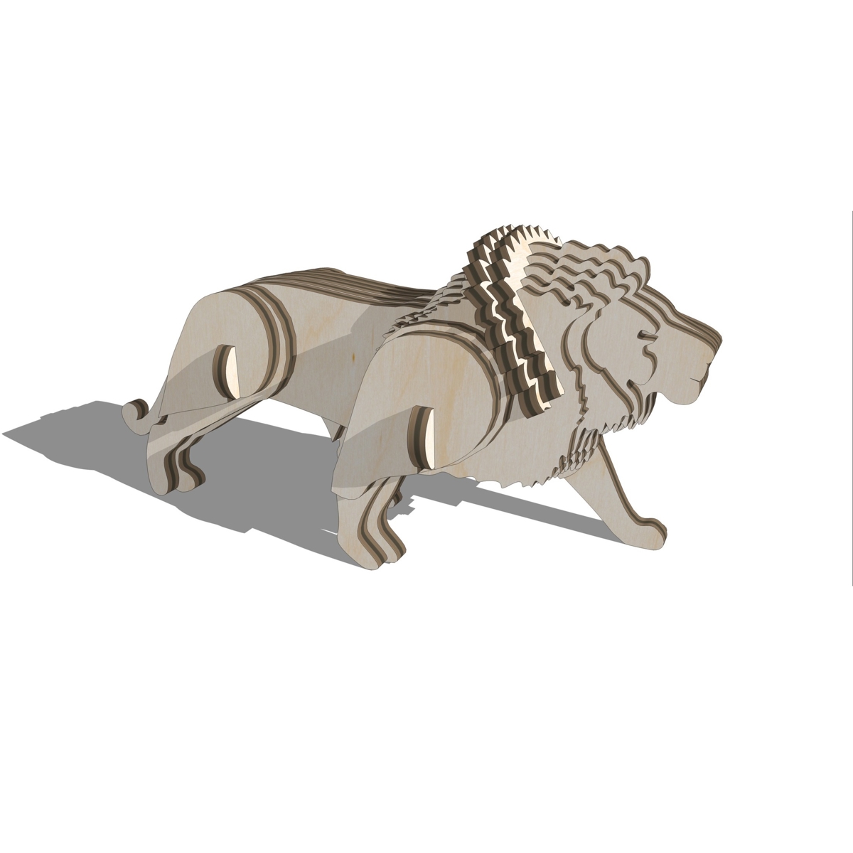 طرح پازل سه بعدی شیر مناسب برای استفاده در دستگاه های cnc چوب و cnc لیزر - laser cut lion 3d puzzle dxf file